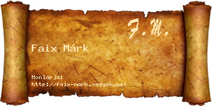 Faix Márk névjegykártya